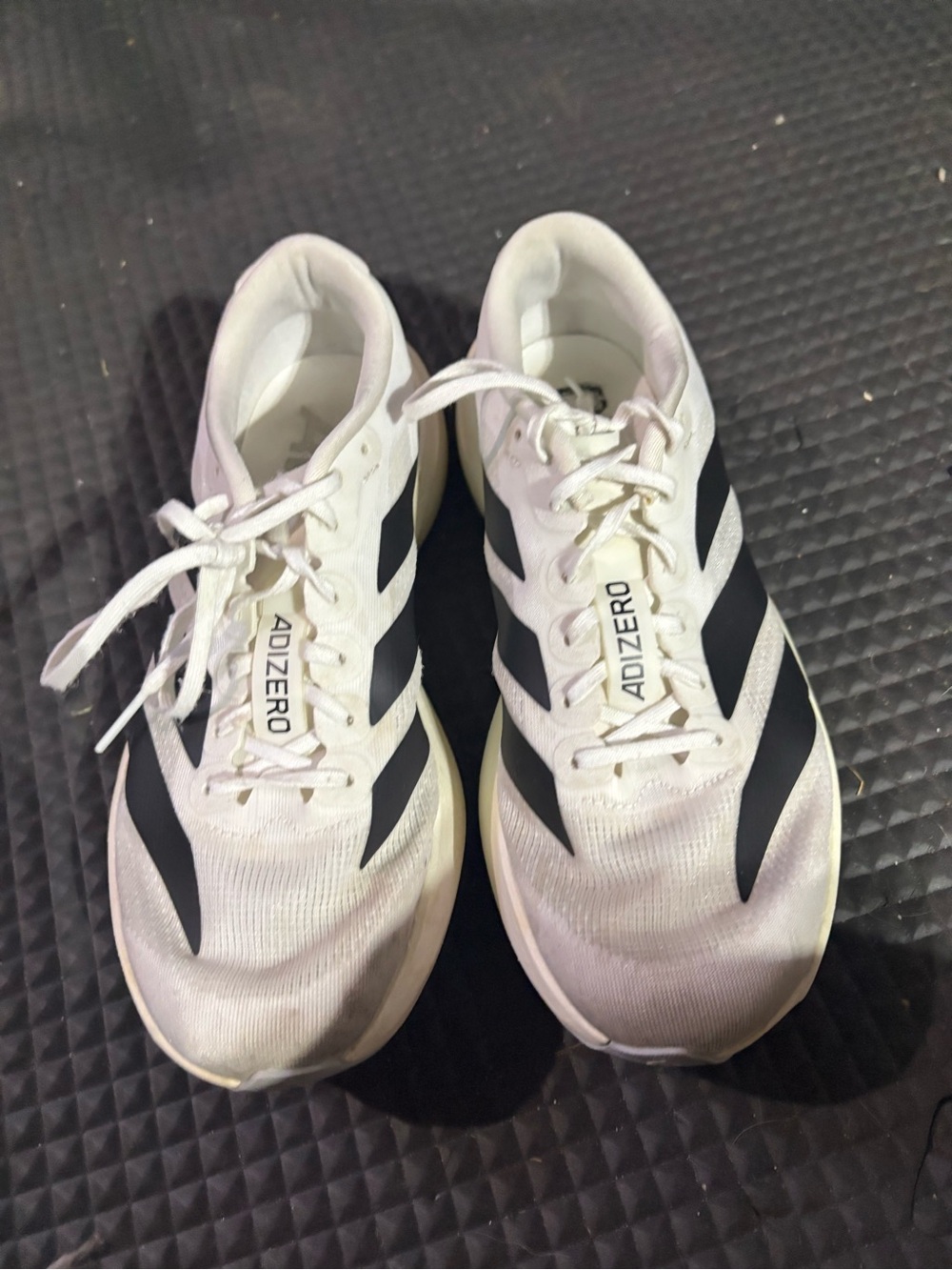 adidas White and Black Adizero Running Shoes